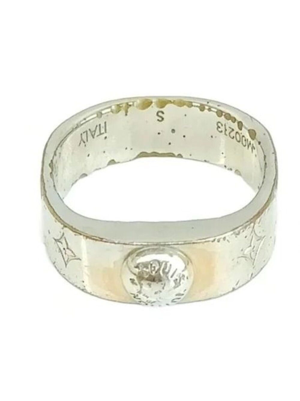 Louis Vuitton Ring Nanogram Studs All Over Print Silver